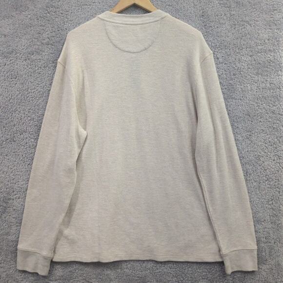 Alesbury Oatmeal Waffle Knit 1/4 Button Henley Long Sleeve T Shirt Men's Size XL - Picture 9 of 10